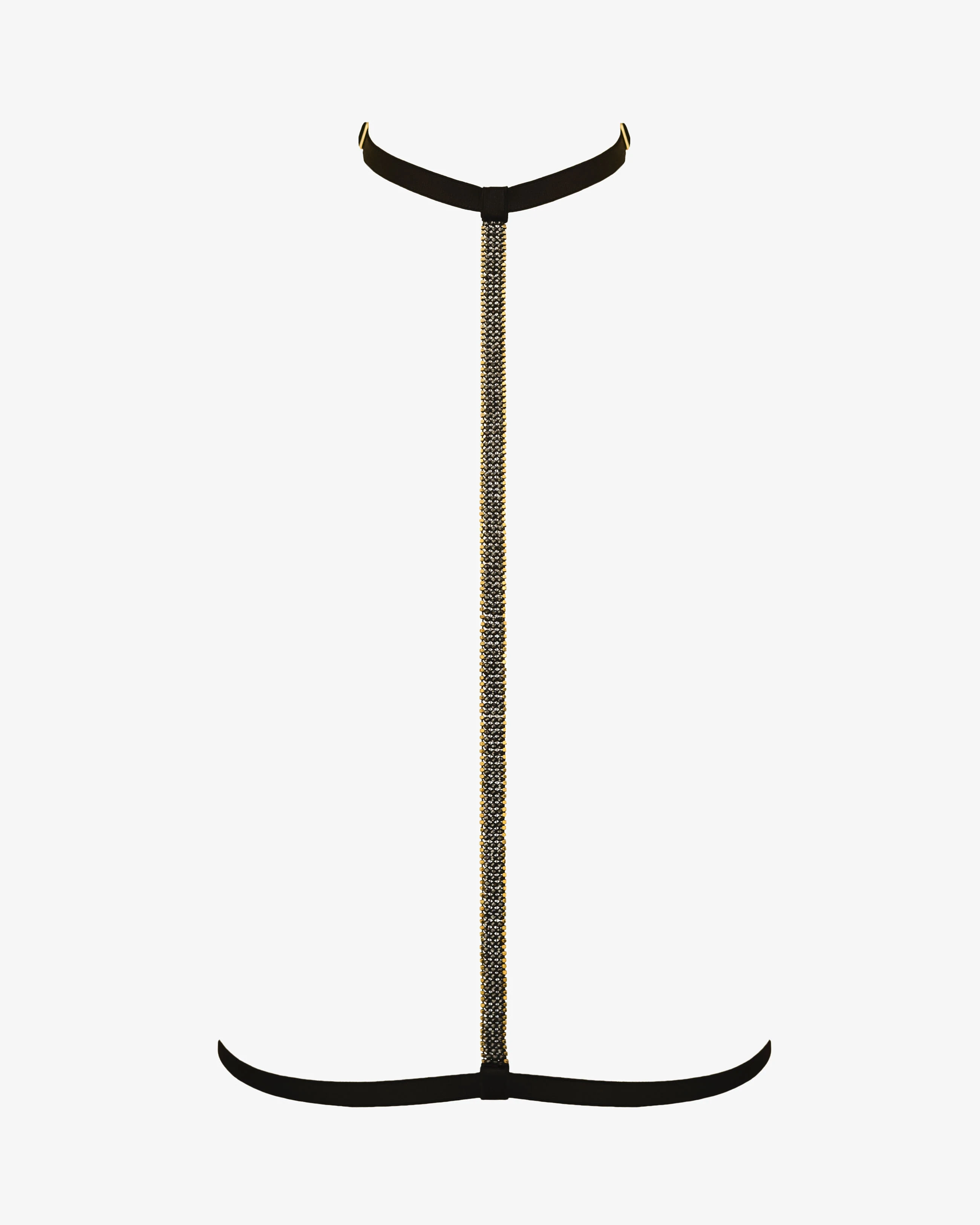 Black Spinel Harness with Golden Hematite — front view
