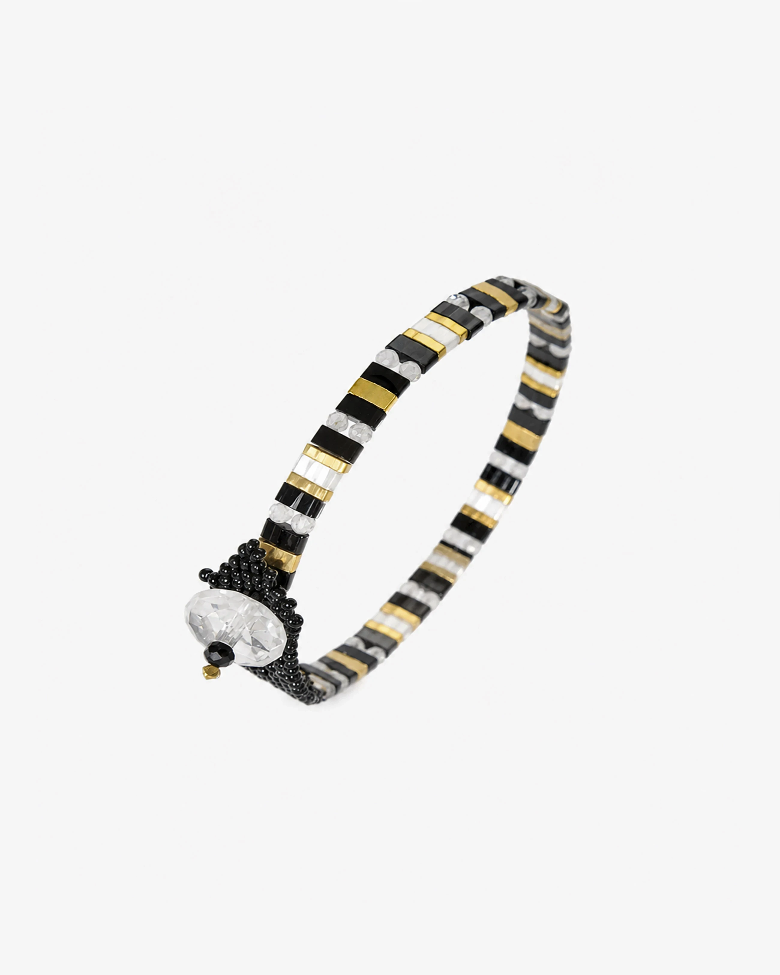Art Deco Geometric Thin Striped Bracelet — front view