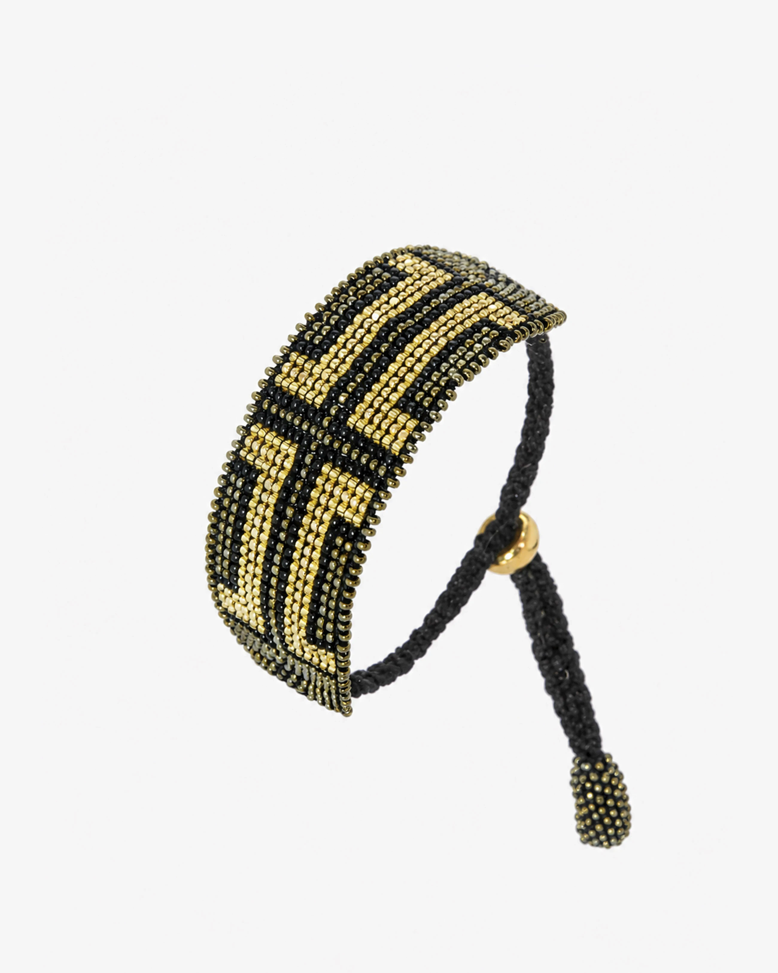 Art Deco Silk Adjustable Bracelet — front view