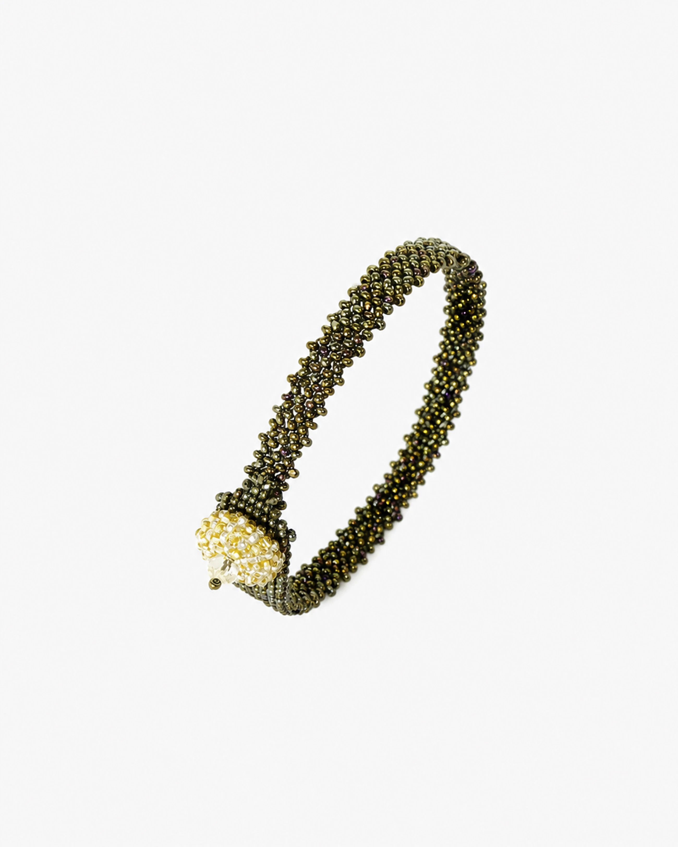 Bronze Beaded Bismarck Bracelet — front view