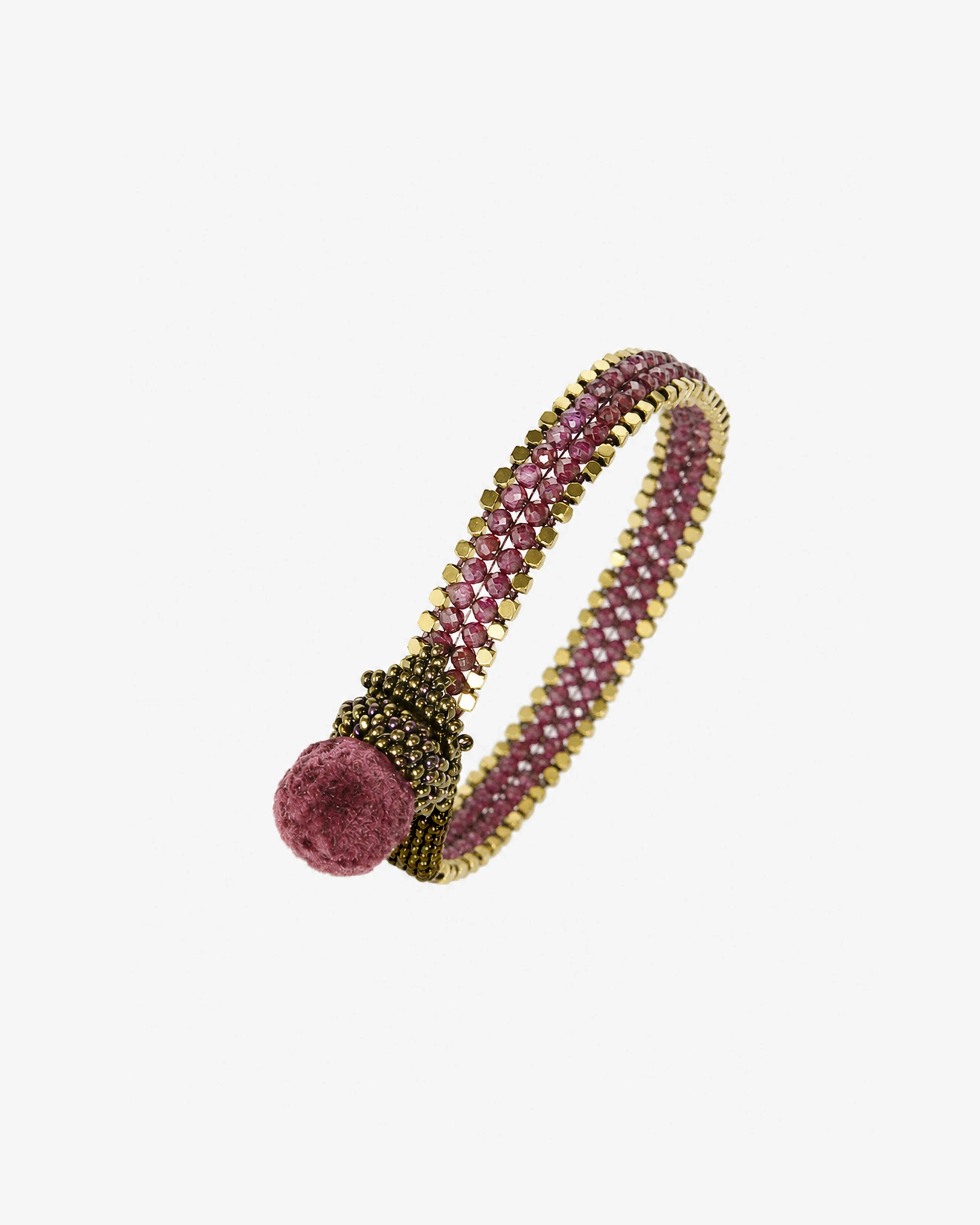 Garnet Gold Edge Bracelet — front view