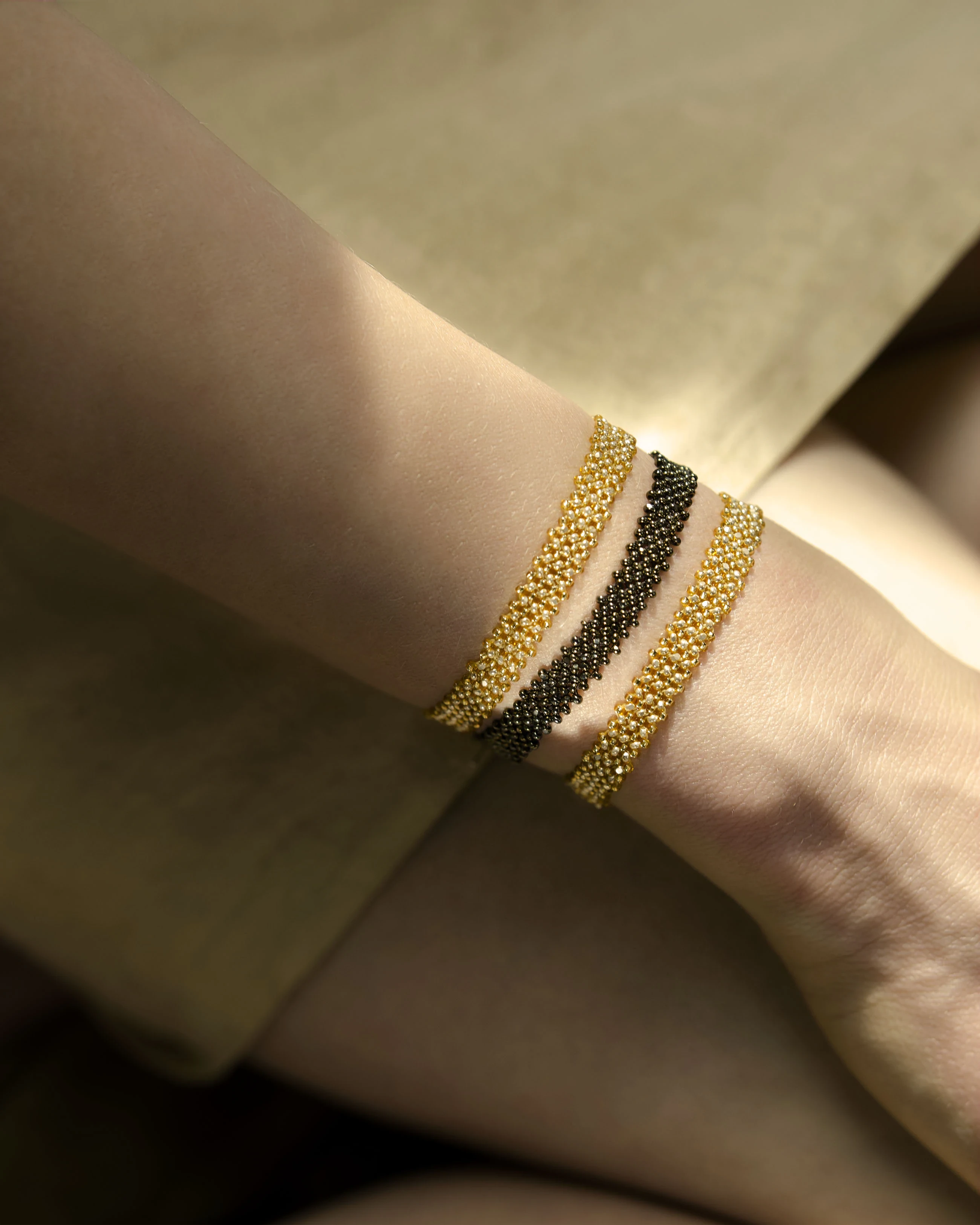 Golden Beaded Bismarck Bracelet — alternate view