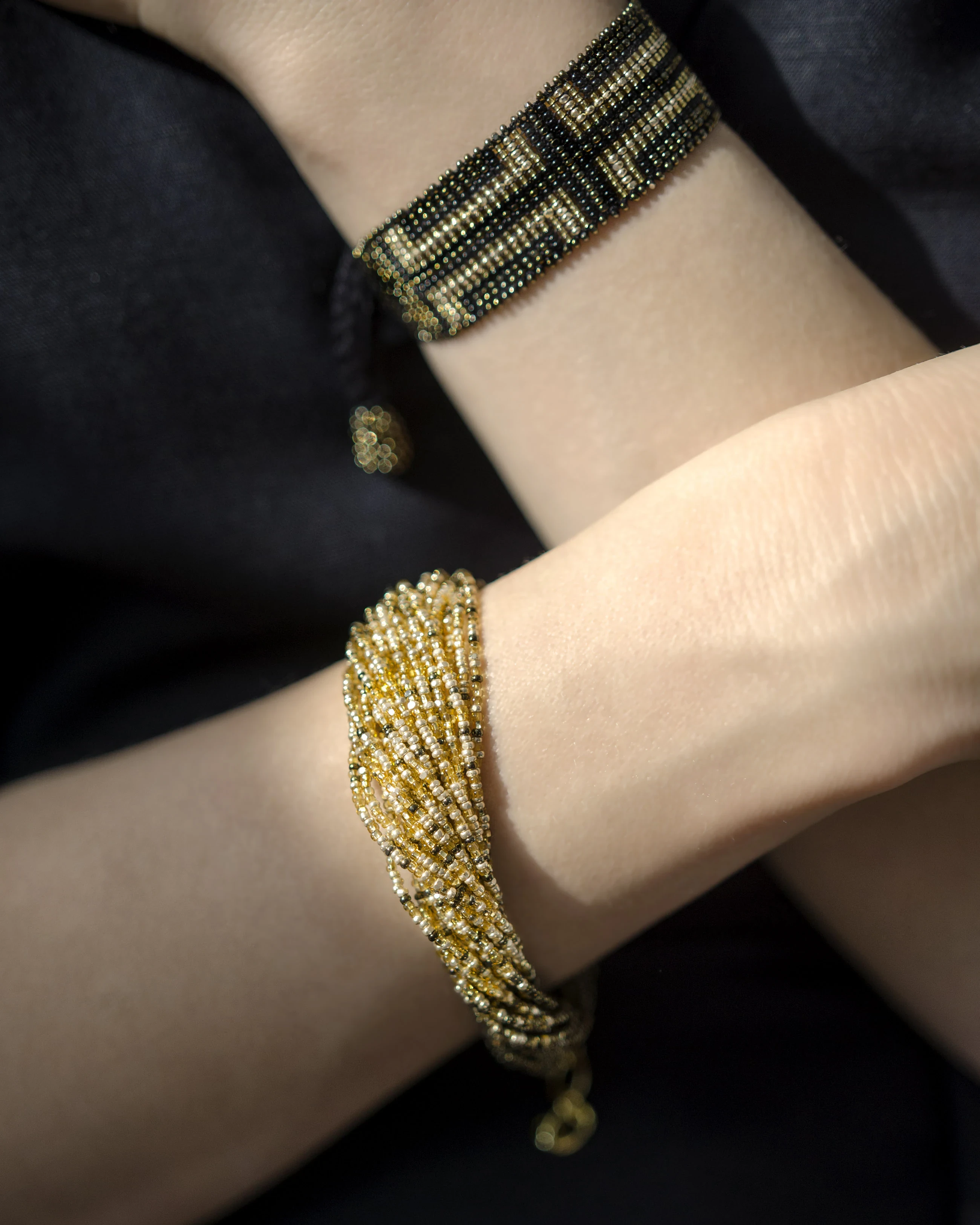 Golden Bronze Ombré Multi-Strand Bracelet — alternate view