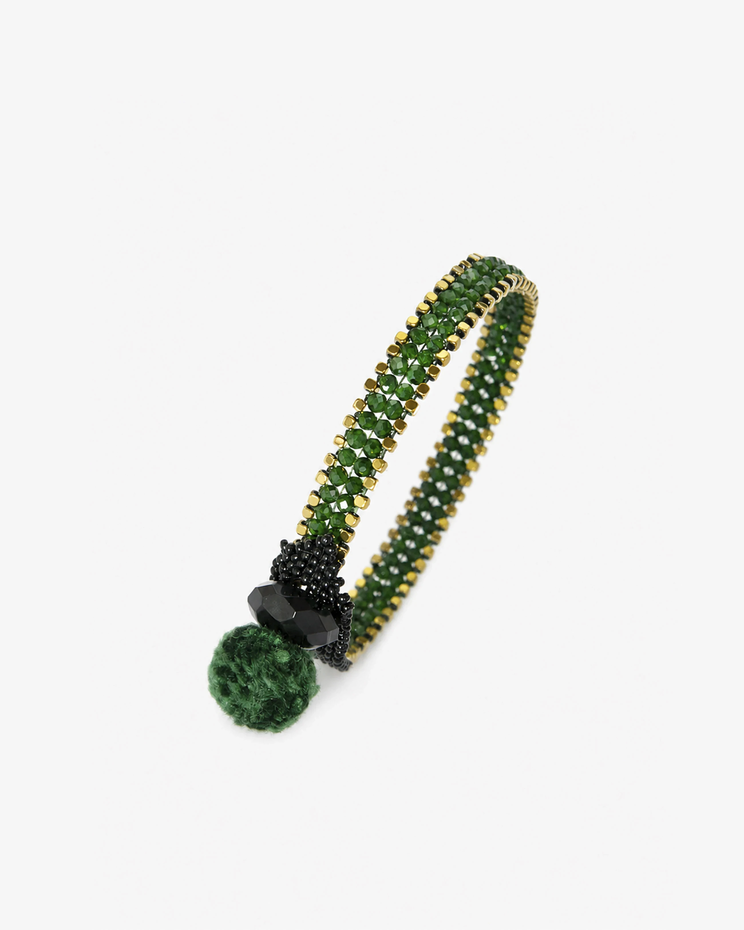 Green Goldstone Gold Edge Bracelet — front view