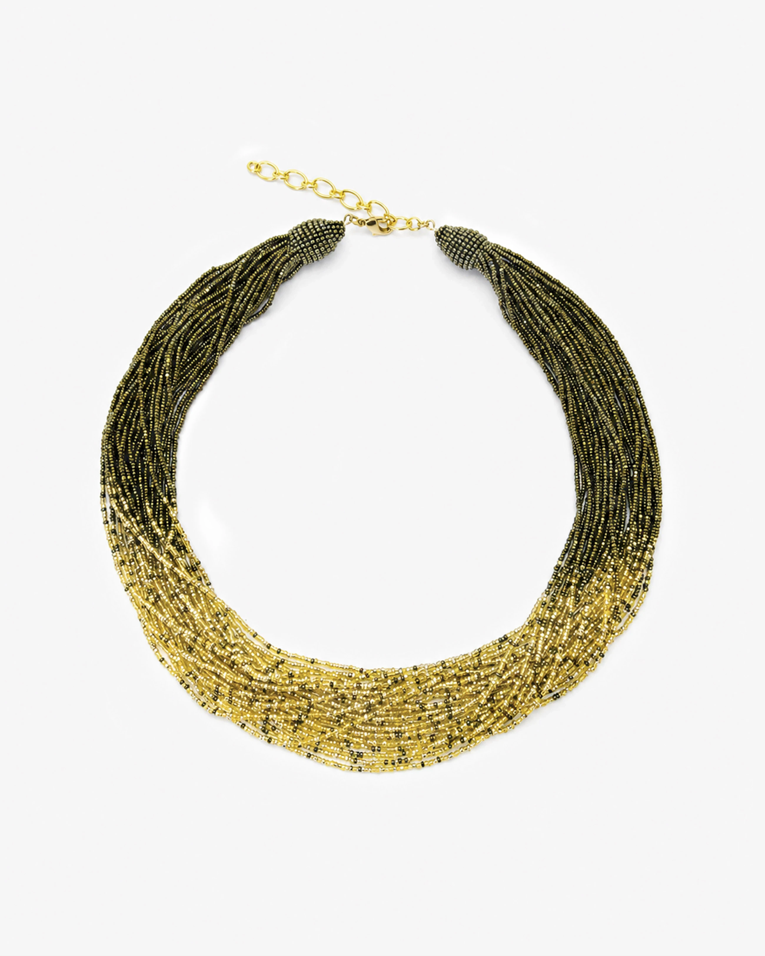 Golden Bronze Ombré Multi-Strand Necklace — front view